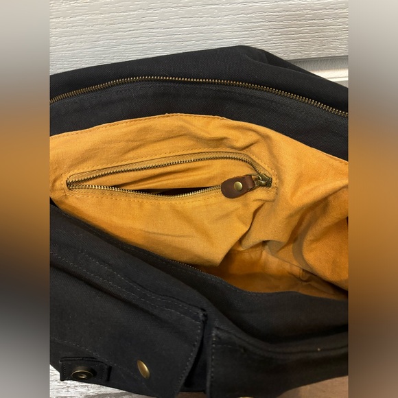 SC COTTON Messenger Crossbody Canvas Leather Bag 20x16” - Picture 6 of 14